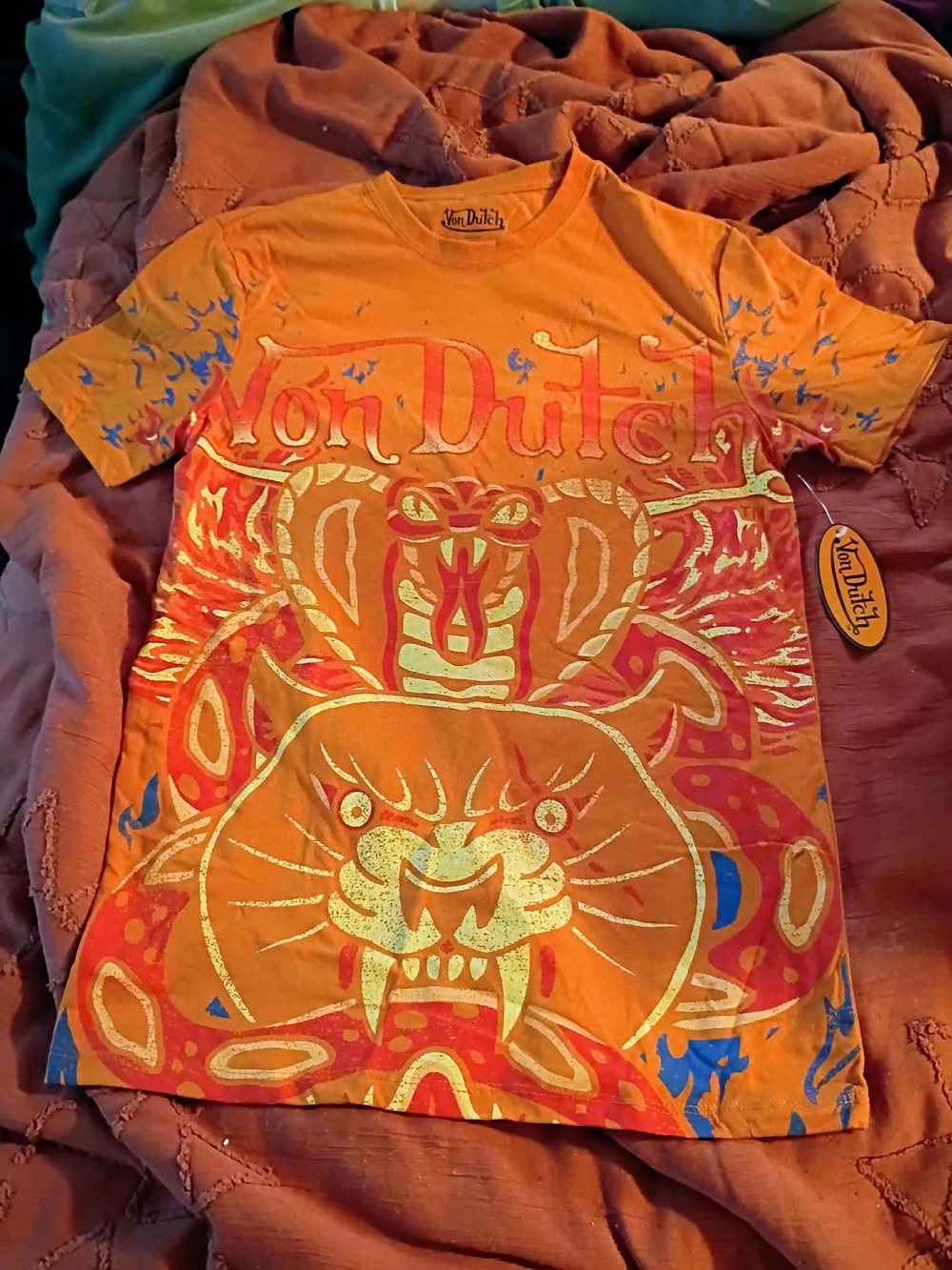 Von Dutch Kids Orange Graphic Tee